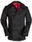 740C - Classic Wool Naval Pea Coat with Leather Trim (Slim Fit)